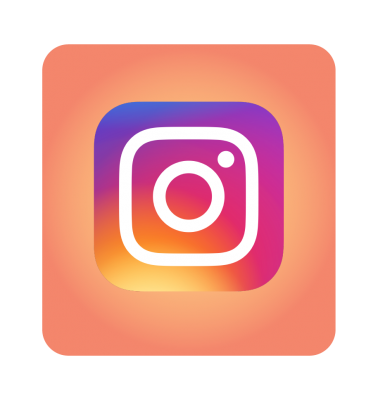Instagram logo on an orange background.