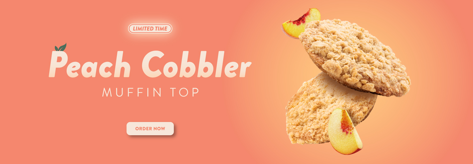 image of the peach cobbler muffin top