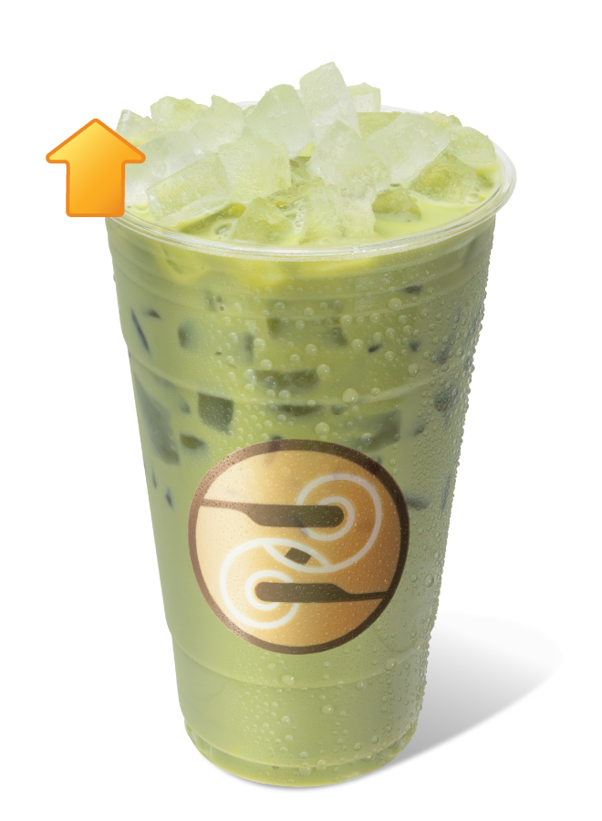 Ziggi's Coffee Iced Protein Matcha in a clear cup with vibrant green matcha and ice