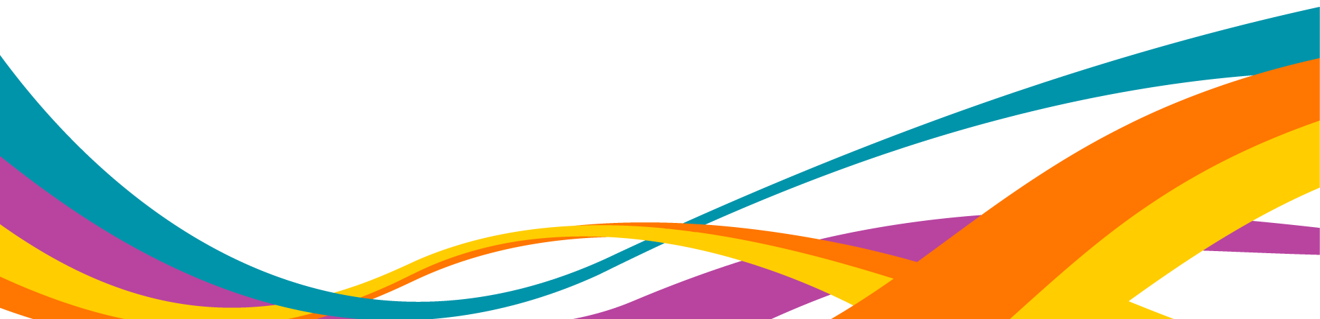 Waves of blue, orange, purple, and yellow.