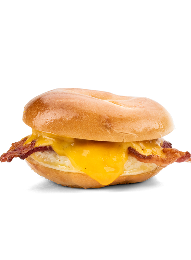 Picture of Ziggi's Eats and Treats - Plain Bagel Bacon Breakfast Sandwich